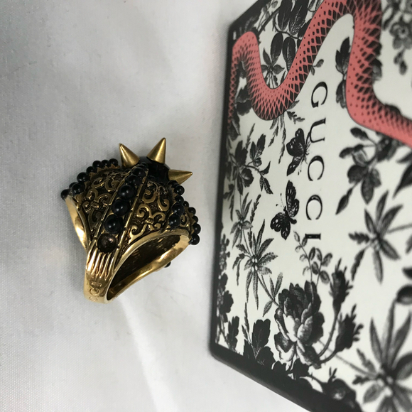 Gucci  Runway Ring with Black Orb & Spikes - Picture 6 of 10